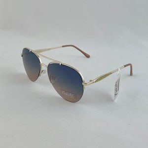 Nanette Aviator Sunglasses Gold & Beige Glitter